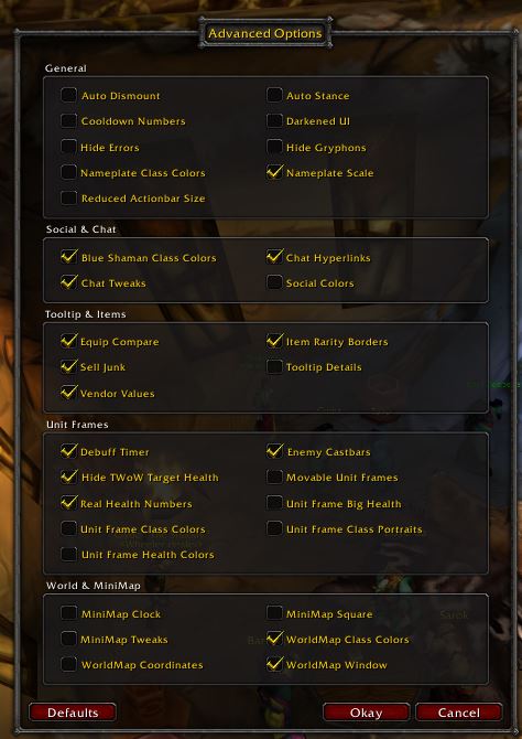 Complemento ShaguTweaks para World of Warcraft Vanilla (1.12.1)