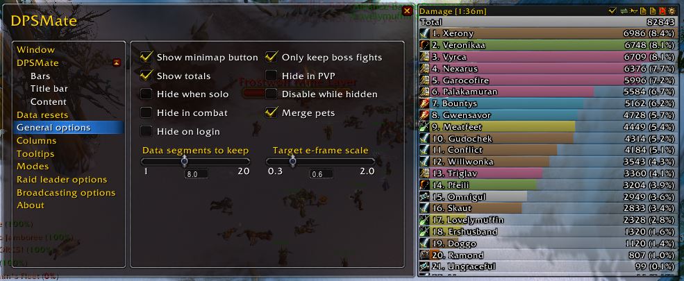 DPSMate addon pour World of Warcraft Vanilla (1.12.1)